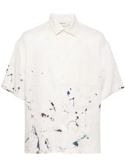 Domrebel Men's Monday Splatter Short-sleeve Shirt In Beige
