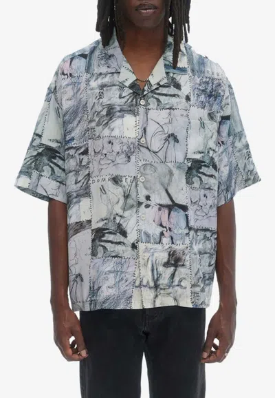 Domrebel Montage Printed Patchwork Shirt In Multicolor