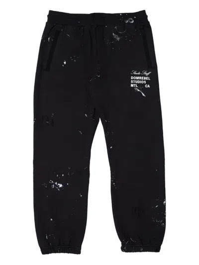 Domrebel Paint-splatter Sweatpants In Black