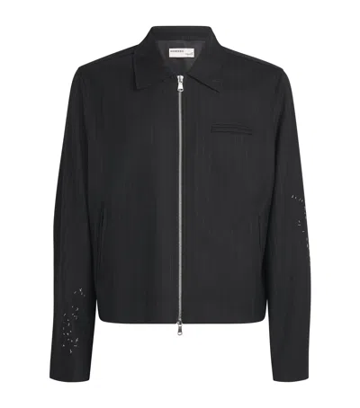 Domrebel Pinstripe Backstage Jacket In Black