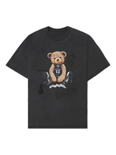 Domrebel Play Sketch Bear-print T-shirt In Black