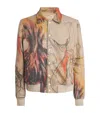 Domrebel Printed Drafting Bomber Jacket In Beige