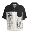 Domrebel Short-sleeve Strip Camp Shirt In Beige