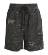 Domrebel Sketch Print Utopia Basketball Shorts In Black