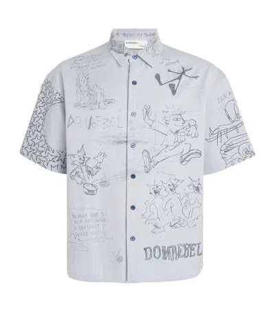 Domrebel Sketchy Short-sleeve Shirt In Gray