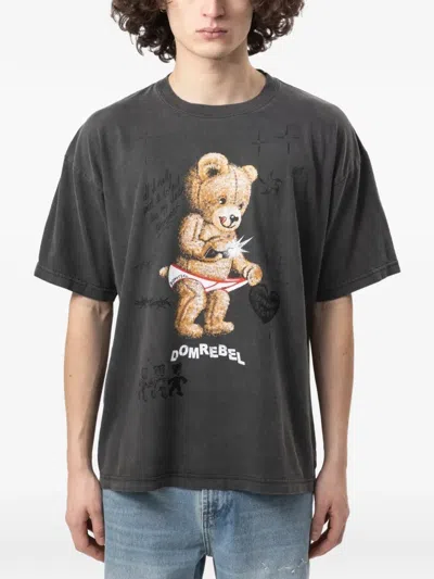 Domrebel Snap Sketch Graphic-print T-shirt In Gray