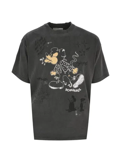 Domrebel Spit Cartoon-print T-shirt In Gray