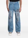Domrebel Stuffy Printed Jeans In Blue