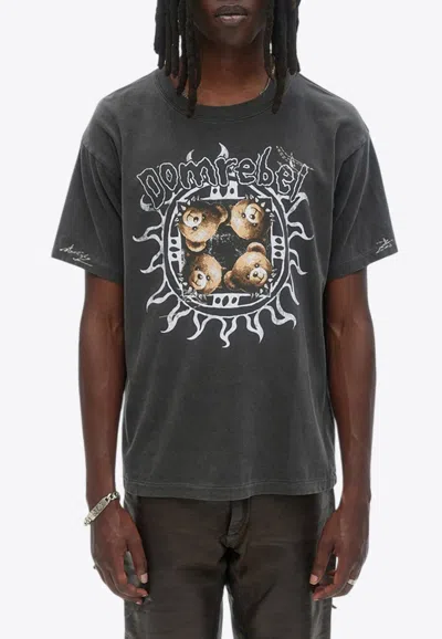 Domrebel Sungaze Printed T-shirt In Black