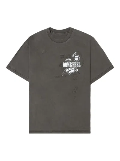 Domrebel Upward Angel-print T-shirt In Gray