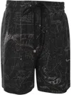 Domrebel Sketch Print Utopia Basketball Shorts In Black