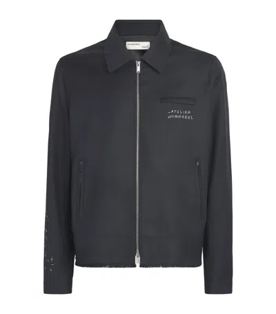 Domrebel Virgin Wool Backstage Bomber Jacket In Blue