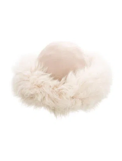 Pre-owned Don Anderson Wool Faux Fur Trim Hat In Neutral