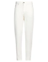 Don The Fuller Man Pants Ivory Size 35 Cotton, Elastane In White