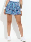 Dona Jo 2 Tiers Flared Skirt In Blue Dots In Blue