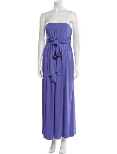 Pre-owned Donald Brooks Strapless Midi Length Dress In Purple