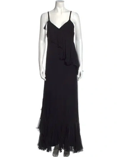 Pre-owned Donald Brooks Vintage Long Dress In Black