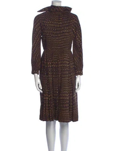 Pre-owned Donald Brooks Vintage Midi Length Dress In Brown
