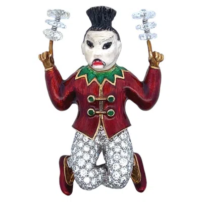 Pre-owned Donald Claflin For Tiffany & Co. Tiffany & Co Enamel Circus Performer Brooch Designed By Donald Claflin In Multi