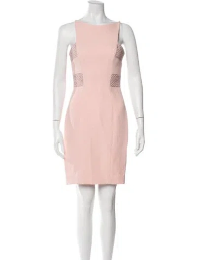 Pre-owned Donald Deal Bateau Neckline Mini Dress In Pink