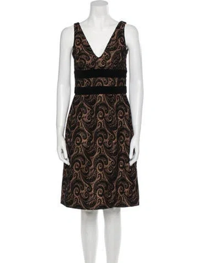 Pre-owned Donald Deal Paisley Print Knee-length Dress In Neutral