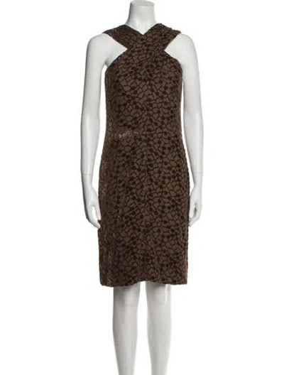 Pre-owned Donald Deal Silk Knee-length Dress In Brown