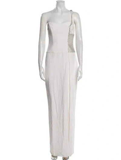 Pre-owned Donald Deal Square Neckline Long Dress In Neutral