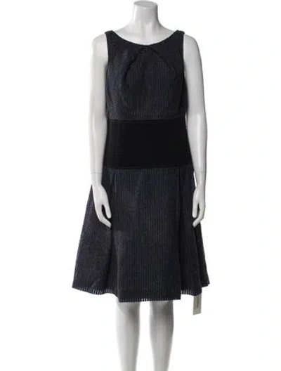 Pre-owned Donald Deal Striped Knee-length Dress In Blue