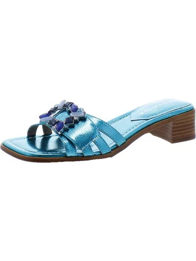 Donald J Pliner Bellamy Womens Leather Slip On Slide Sandals In Multi