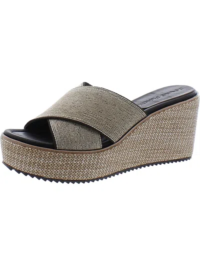 Donald J Pliner Ideal Womens Slip On Open Toe Wedge Sandals In Brown