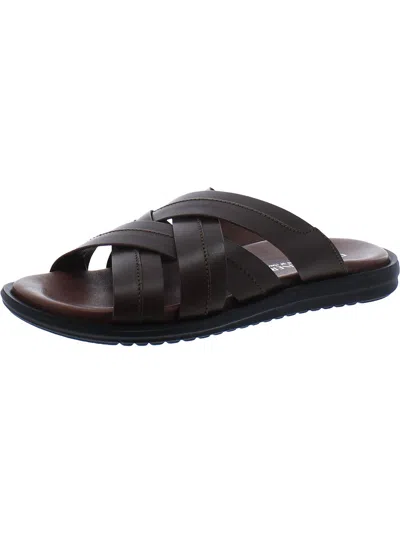 Donald J Pliner Iggie Mens Leather Criss-cross Slide Sandals In Multi