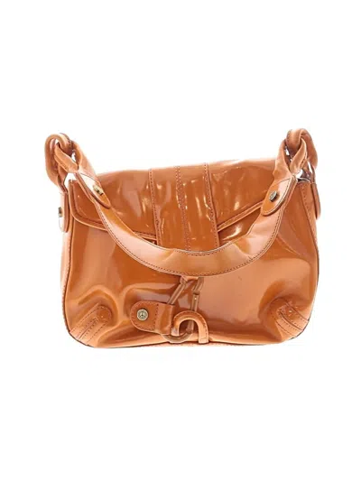 Pre-owned Donald J Pliner Leather Shoulder Bag In Orange