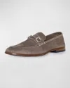 Donald J Pliner Men's Suede Metal Bit Loafers In Taupe