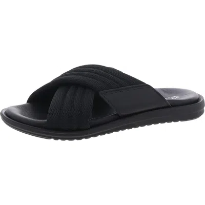 Donald J Pliner Mens Criss-cross Leather Slide Sandals In Black