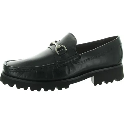 Donald J Pliner Mens Embellished Leather Loafers In Black