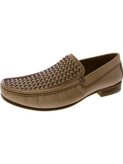 Donald J Pliner Mens Leather Slip On Loafers In White