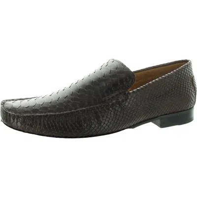 Donald J Pliner Mens Snake Print Leather Loafers In Green