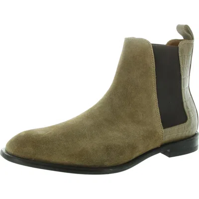Donald J Pliner Mens Stretch Suede Chelsea Boots In Grey