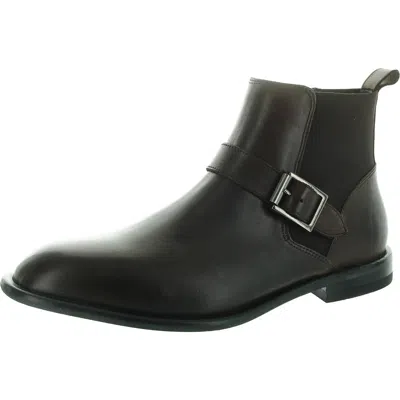Donald J Pliner Mens Zipper Leather Chelsea Boots In Brown