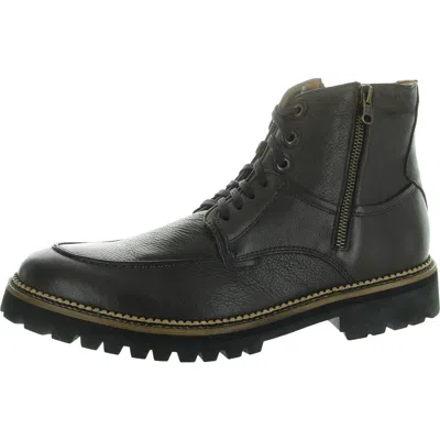 Donald J Pliner Mens Zipper Leather Combat & Lace-up Boots In Brown