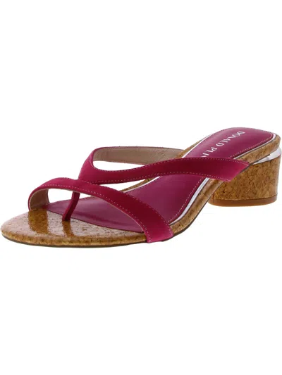 Donald J Pliner Mida Womens Leather Cork Thong Sandals In Pink
