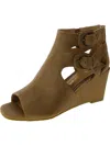 Donald J Pliner Priscilla Womens Faux Leather Open Toe Wedge Sandals In Brown