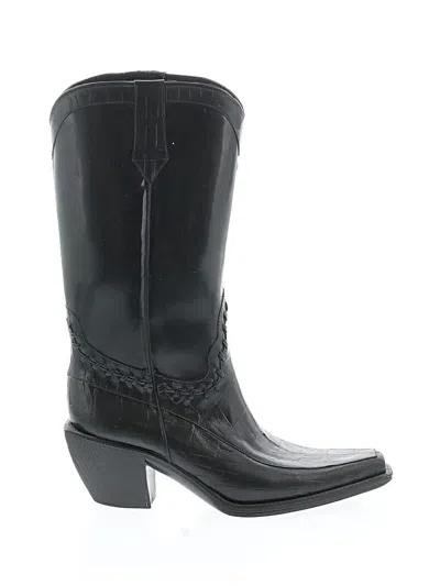 Pre-owned Donald J Pliner Rain Boots In Black