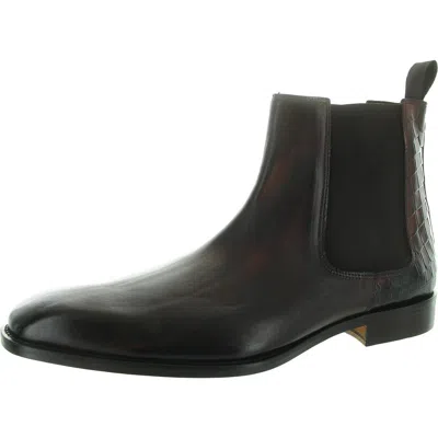 Donald J Pliner Sloan 43 Mens Leather Ankle Chelsea Boots In Brown