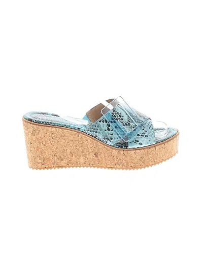 Pre-owned Donald J Pliner Wedges In Blue