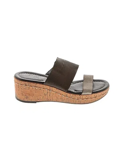 Pre-owned Donald J Pliner Wedges In Brown