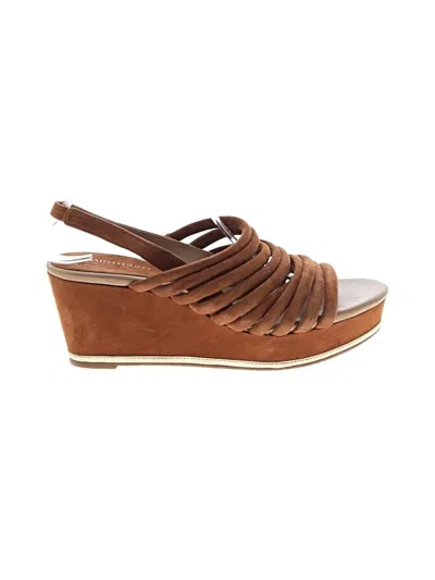 Pre-owned Donald J Pliner Wedges In Brown