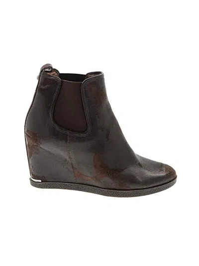 Pre-owned Donald J Pliner Wedges In Brown