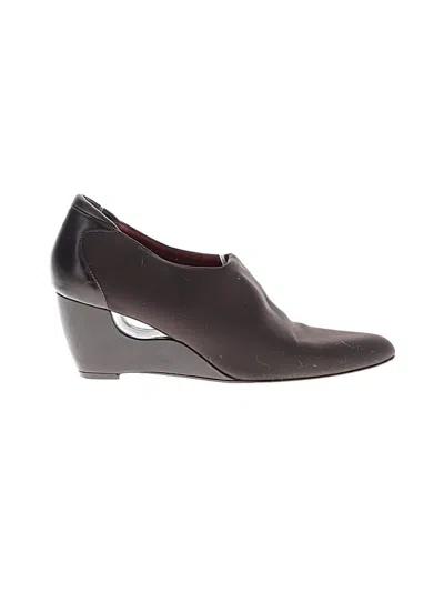 Pre-owned Donald J Pliner Wedges In Burgundy