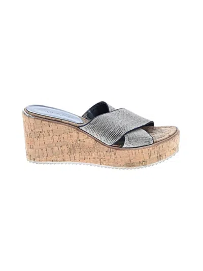 Pre-owned Donald J Pliner Wedges In Silver